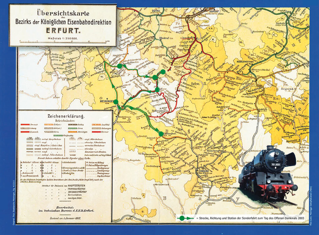 Überichtskarte des Bezirks der königlichen Eisenbahndirektion Erfurt